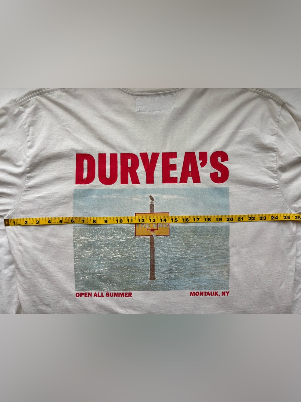 New York Sunshine x Duryea’s T-Shirt Montauk “The End” w/ Ocean Graphic 2022 - Picture 7 of 10